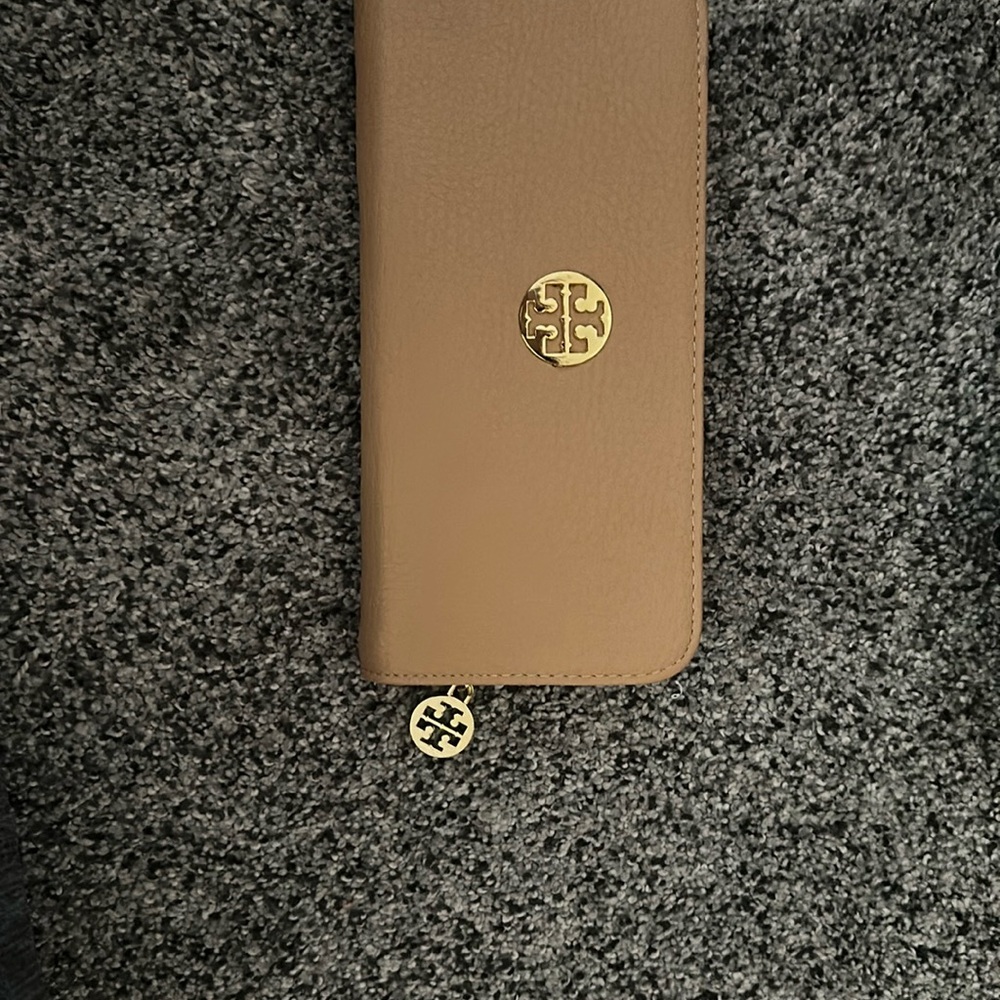 Tory Burch Brown Wallet with Gold Accents
